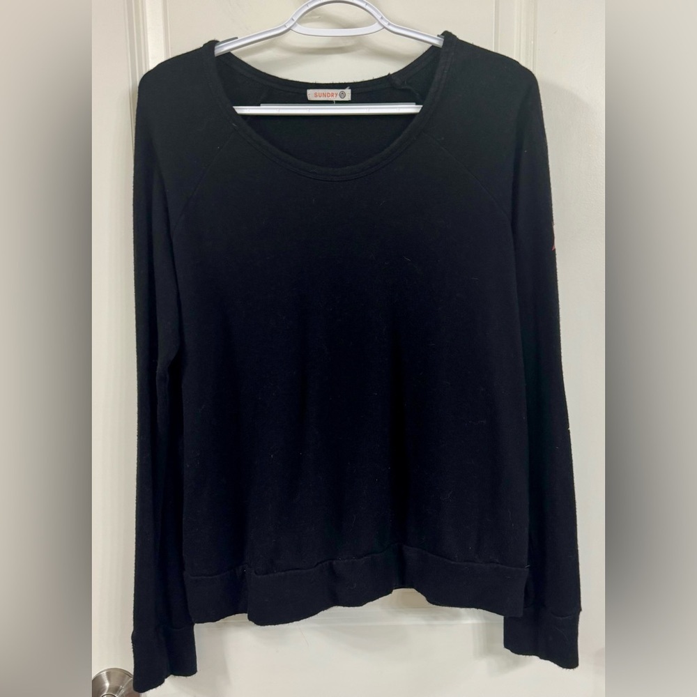Sundry Black Knit Top